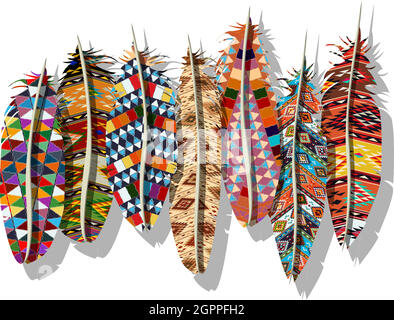 American Indian feathers Stock Vector