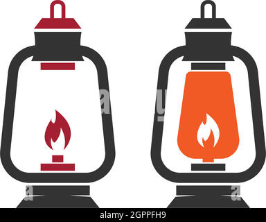 Simple lantern icon logo design vector template illustration Stock Vector