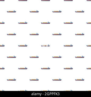 Ship carries cargo pattern, cartoon style Stock Vector