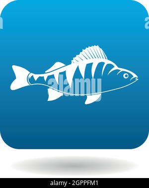 Perch fish icon, simple style Stock Vector