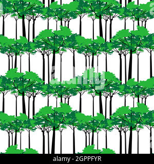 Vector seamless forest pattern Stock Vector
