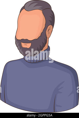 Face of man with beard. Avatar icon illustration. Businessman show thumb up  Stock Photo - Alamy