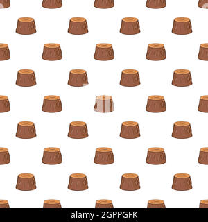 Tree stump pattern, cartoon style Stock Vector