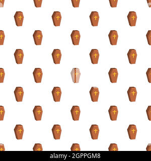 Brown coffin pattern, cartoon style Stock Vector