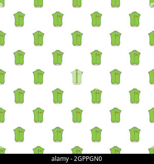 Green baseball jacket pattern, cartoon style Stock Vector