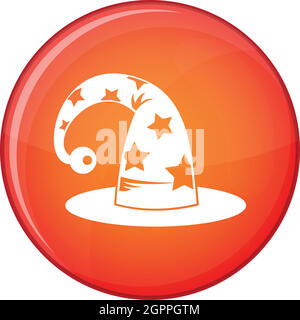 Wizards hat icon, flat style Stock Vector