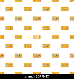 Retro game controller pattern, cartoon style Stock Vector