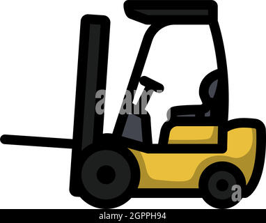 Warehouse Forklift Icon Stock Vector