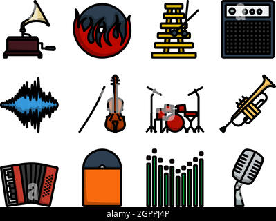 Music Icon Set Stock Vector