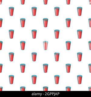 Glass of water pattern, cartoon style Stock Vector