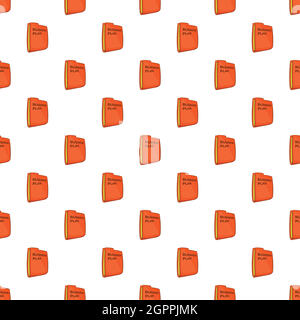 Bisiness plan folder pattern, cartoon style Stock Vector