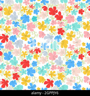 Spring flowers pattern Stock Vector