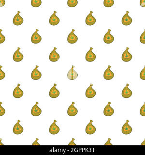 Bag of cannabis pattern, cartoon style Stock Vector