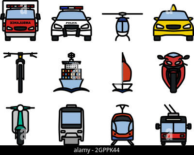 Transport Icon Set Stock Vector