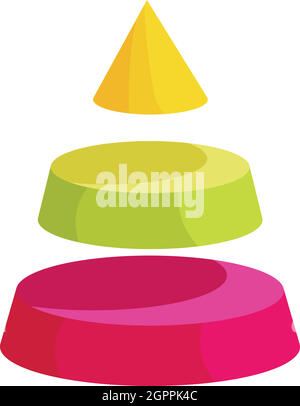 Infographic pyramid. The triangle diagram is divided into 3 parts ...