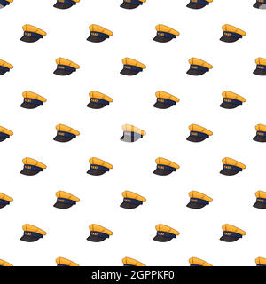 Cap taxi driver pattern, cartoon style Stock Vector