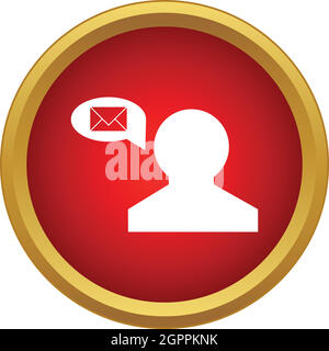 Person and speech bubble with mail envelope icon Stock Vector