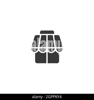 Shop building. Simple store. Marketplace. Isolated icon. Commerce glyph vector illustration Stock Vector
