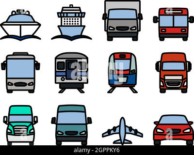 Transport Icon Set Stock Vector