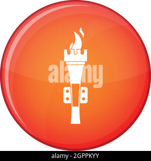 Torch icon, flat style Stock Vector