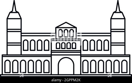 Castle icon, outline style Stock Vector