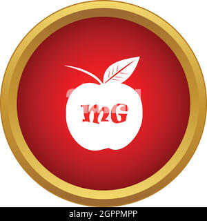 Apple with formula icon, simple style Stock Vector