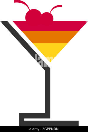 Cocktail drink icon logo design vector template Stock Vector