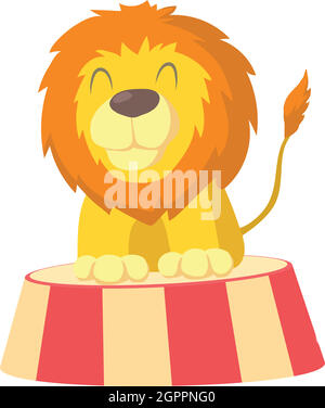 Circus lion icon, cartoon style Stock Vector