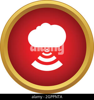 Cloud computing technology with wi fi sign icon Stock Vector