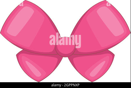 Pink bow icon, cartoon style Stock Vector