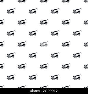 Truck with crane pattern, simple style Stock Vector