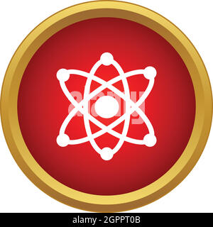 Atom with electrons icon, simple style Stock Vector