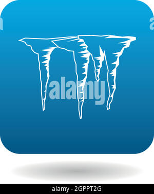 Icicles icon in simple style Stock Vector
