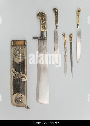 Hunting Trousse (Waidpraxe) with the Coat of Arms and Initials of Christian II, Elector of Saxony, Germany, 1609. Stock Photo