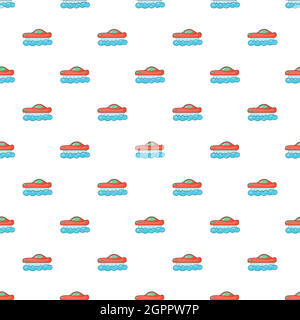 Red futuristic car pattern, cartoon style Stock Vector