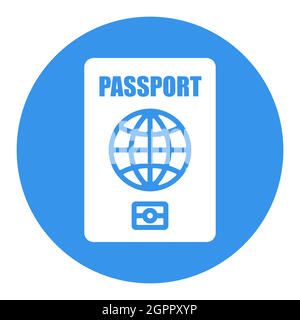 Passport vector flat isolated white glyph icon, identification symbol Stock Vector