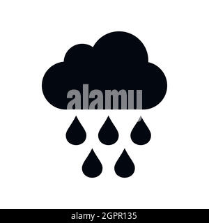 Cloud with rain drops icon, simple style Stock Vector