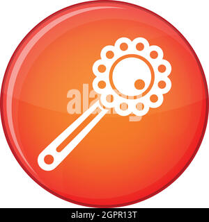 Baby rattle icon, flat style Stock Vector