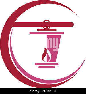 Simple lantern icon logo design vector template illustration Stock Vector