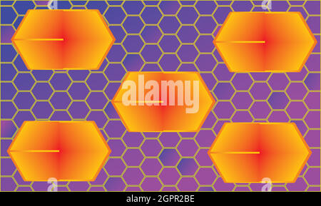 abstract design of honey bee net with big hexagon Stock Vector