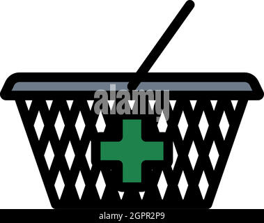 Pharmacy Shopping Cart Icon Stock Vector