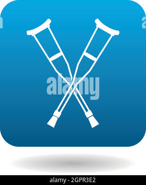 Crutches icon in simple style Stock Vector