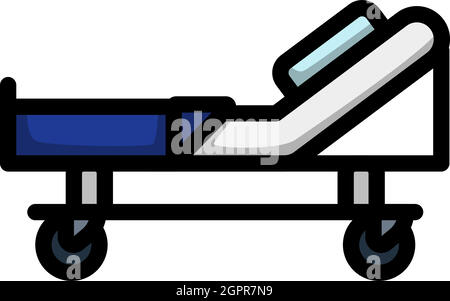 Hospital Bed Icon Stock Vector
