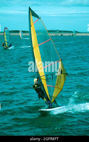 Windsurfers at West Kirby on the Wirral, England Stock Photo