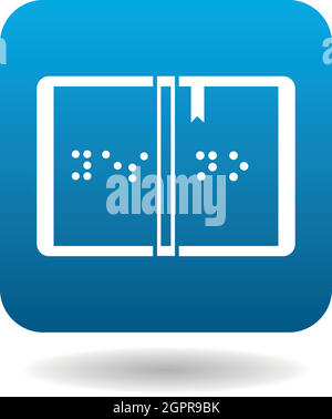 Book written in Braille icon in simple style Stock Vector