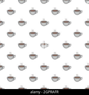 Cup of hot tea pattern, cartoon style Stock Vector