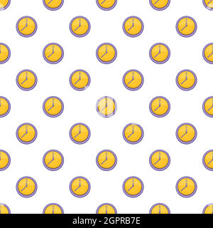 Clock pattern, cartoon style Stock Vector
