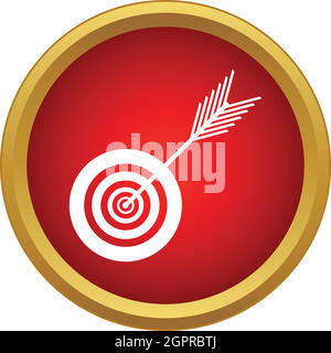 Target and arrow icon in simple style Stock Vector