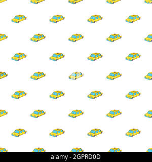 Taxi car pattern, cartoon style Stock Vector