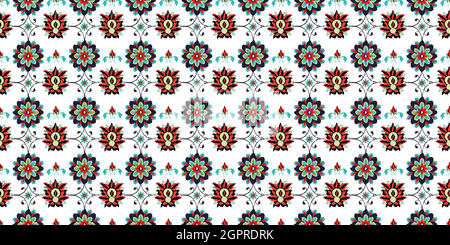 Ikat floral pattern Stock Vector